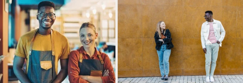 Två bilder på Elsa och John, som startat Kaffekruset Ölkafe.